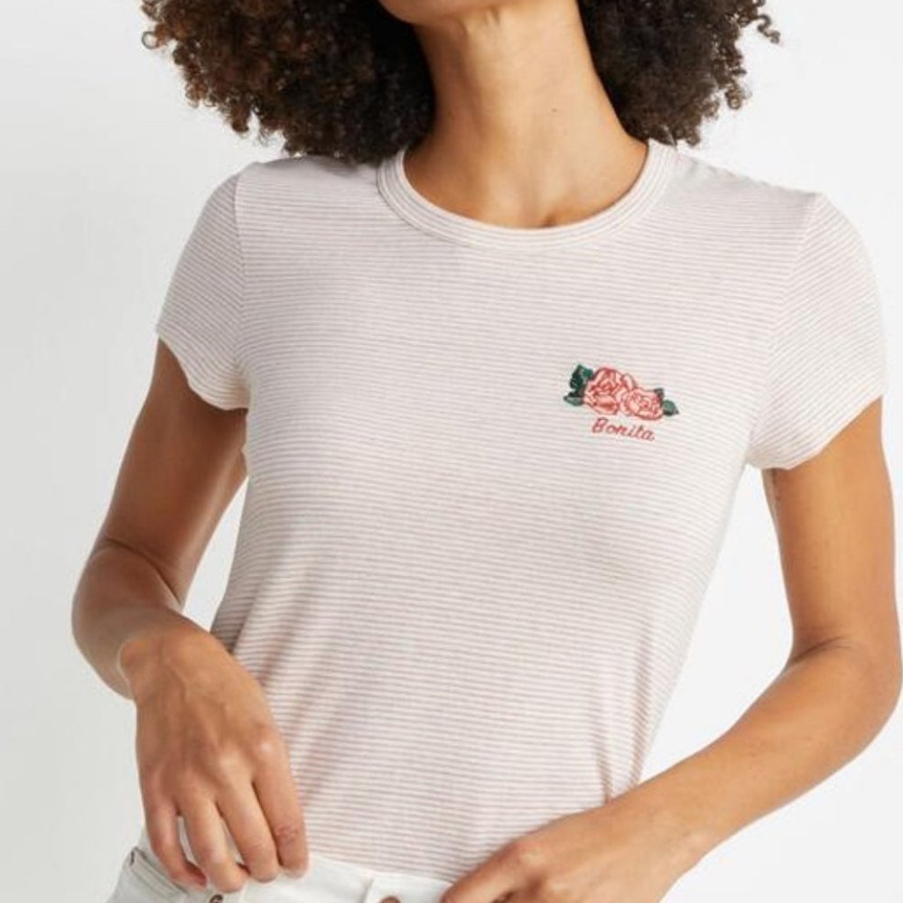 MARINE LAYER GRACIAS TEE ROSE STRIPE